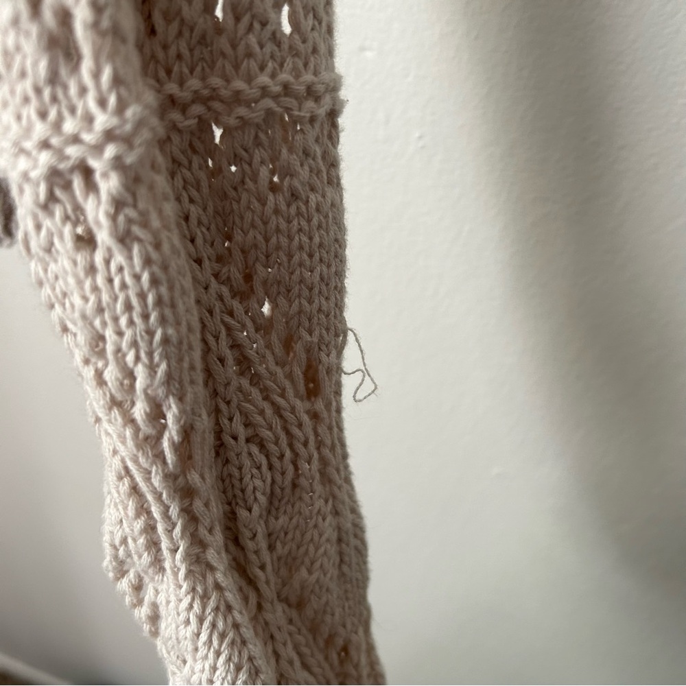 Garnet Hill | Organic Cotton Modest Cropped Crochet Knit Sweater - Picture 12 of 13